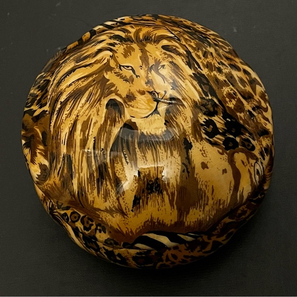 Safari Lion print covered dish Jewelry box - Picture 6 of 13